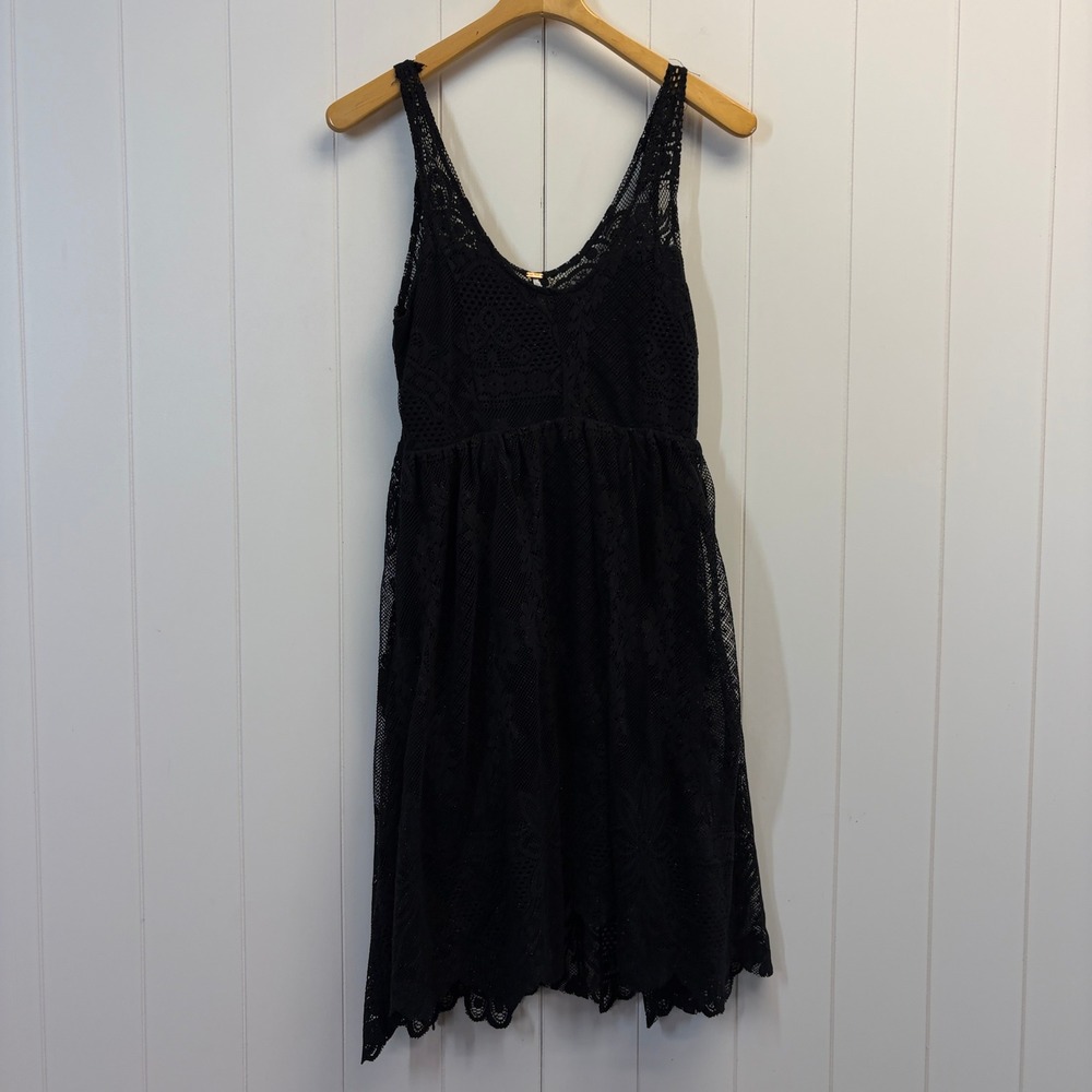 Free People Whimsigoth Shimmer Lace Mini Dress Womens Size 8 Fairy Grunge Boho